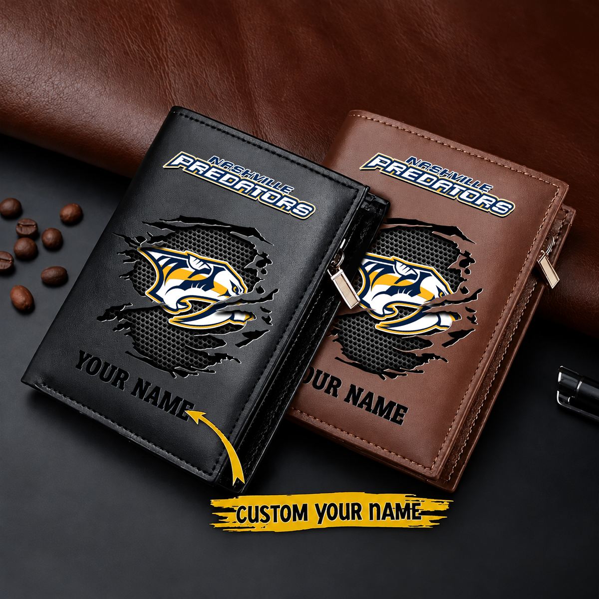 NSH x NHL Men Slim Vertical Wallets New