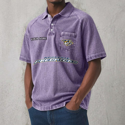 NSH x NHL Men's Distressed Turn-Down Collar Polo DATND TANTD 250526