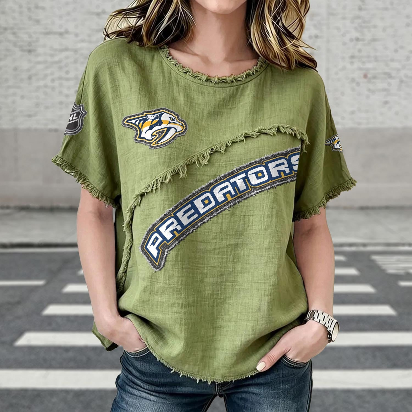 NSH x NHL Women’???s Vintage O-Neck 2905 DatND DVT
