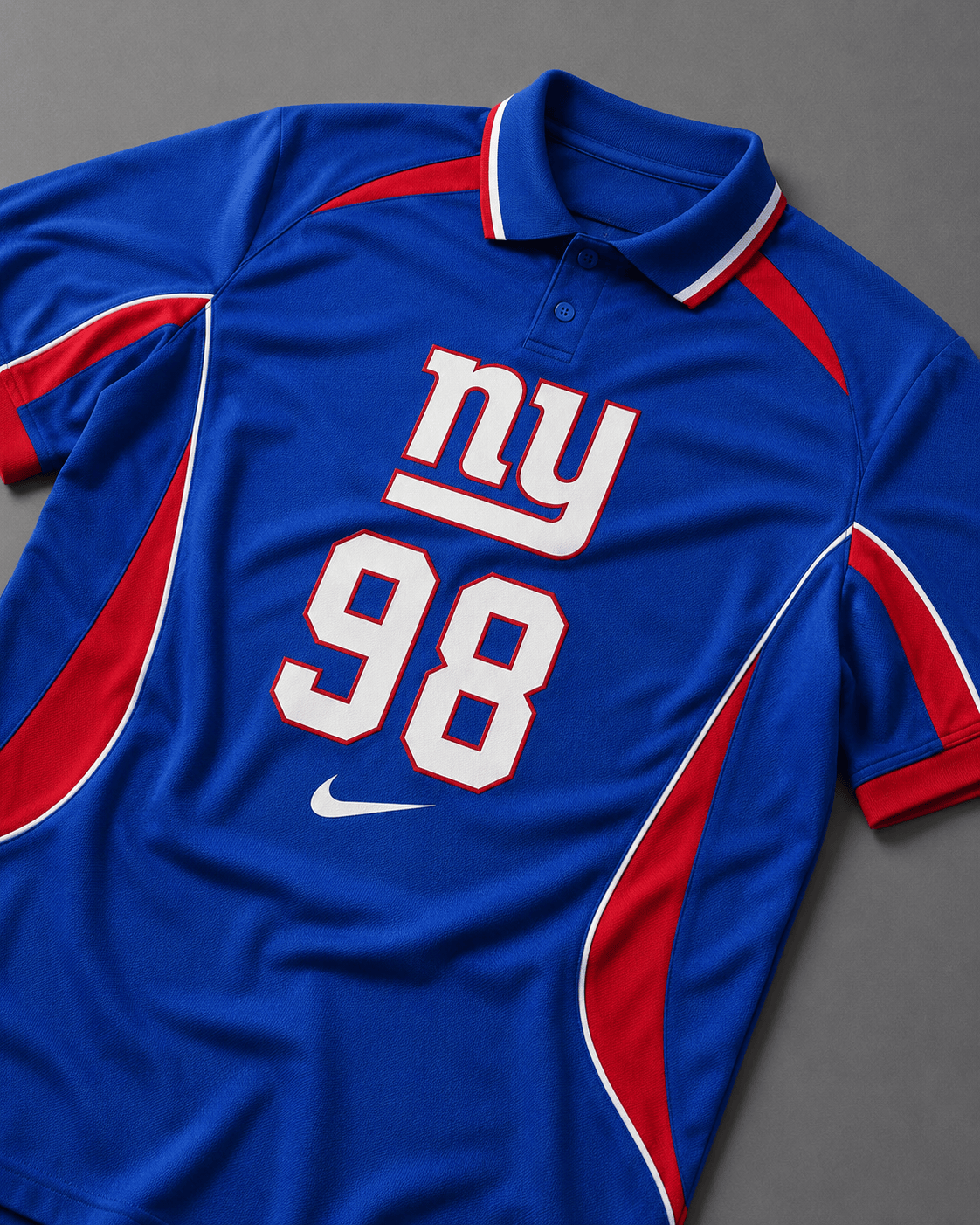NYG Premium NFL Custom Number Sports Style Polo Shirt