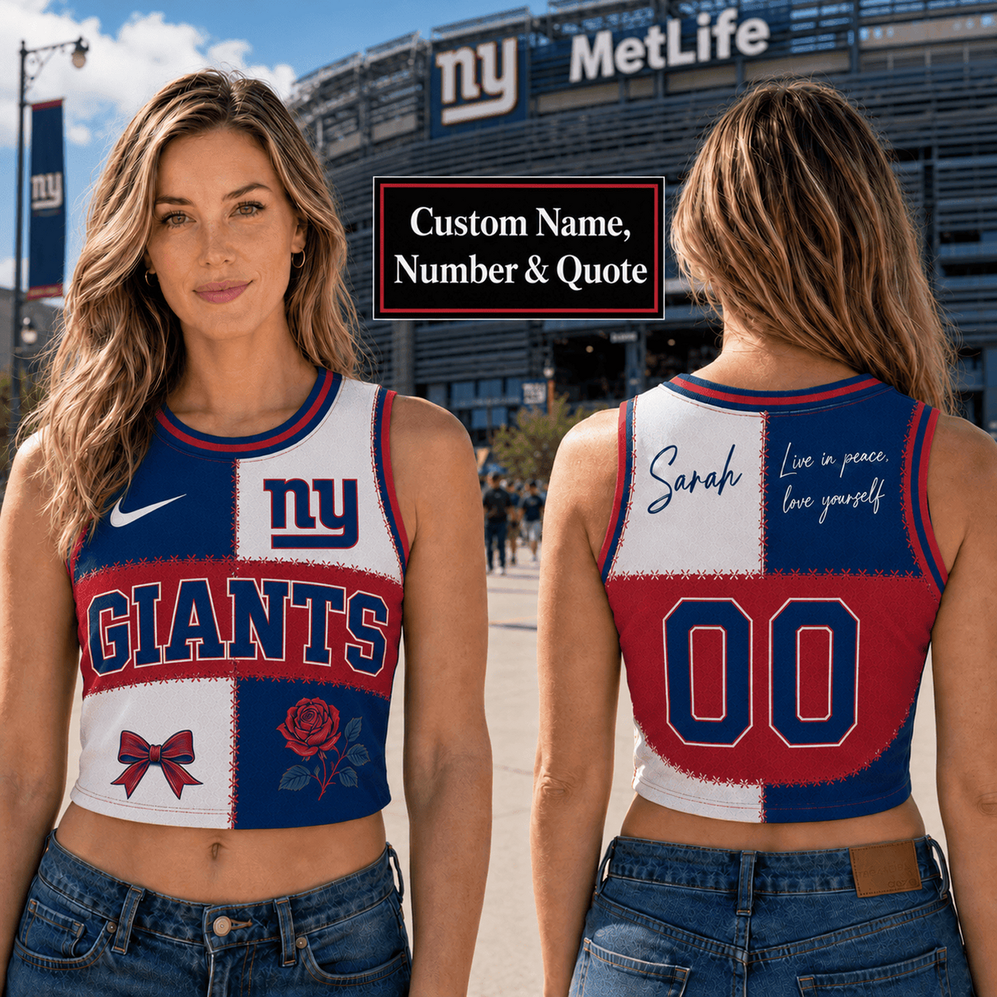 NYG x NFL Premium Women Croptop Tank Top