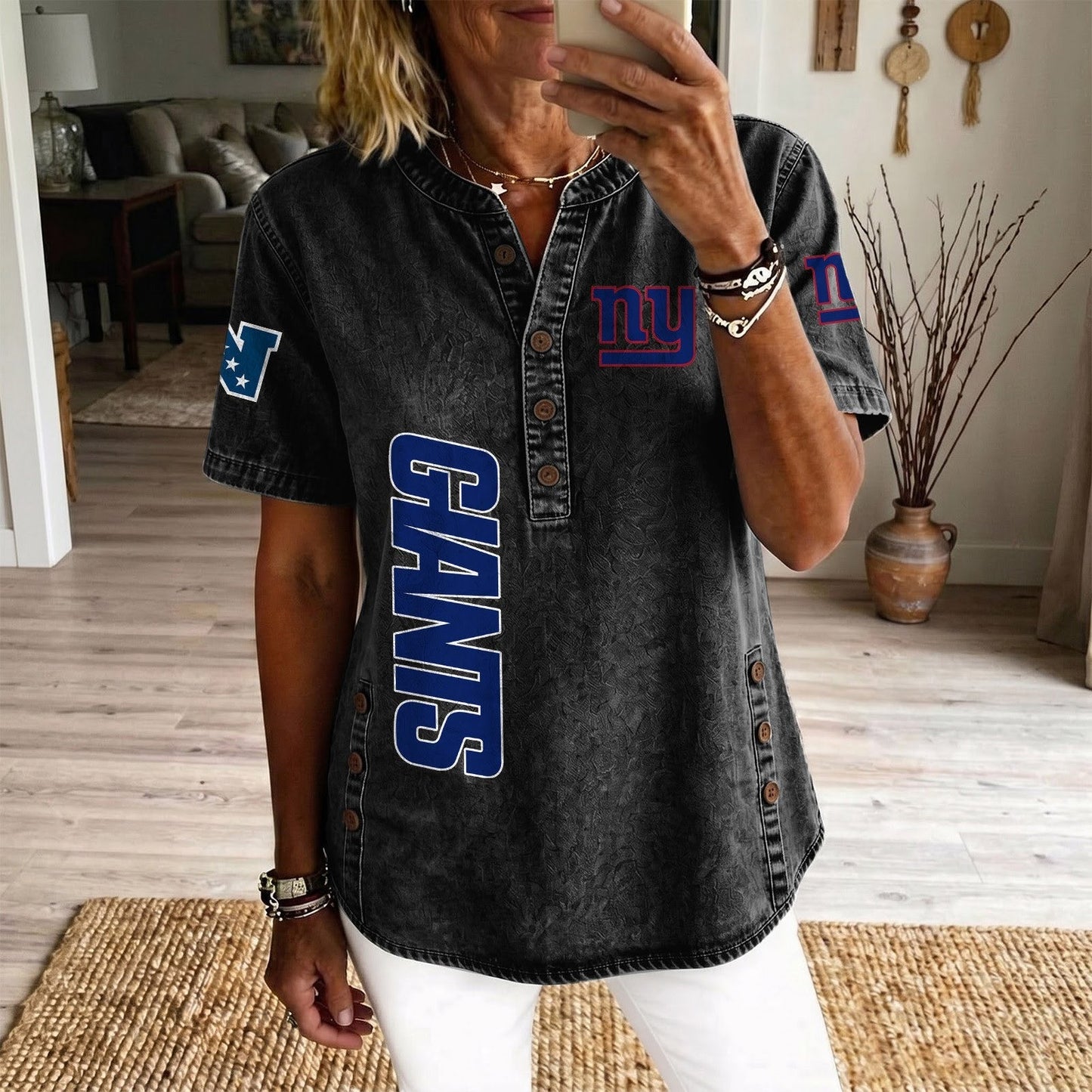 NYG x NFL Women’???s Denim Casual Tops DATND LBN 190526