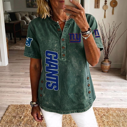 NYG x NFL Women’???s Denim Casual Tops DATND LBN 190526