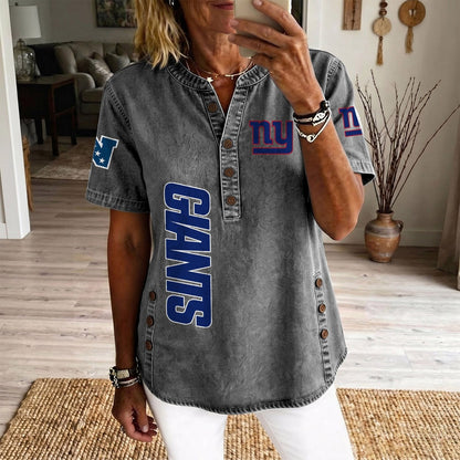 NYG x NFL Women’???s Denim Casual Tops DATND LBN 190526