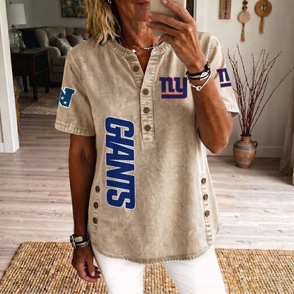 NYG x NFL Women’???s Denim Casual Tops DATND LBN 190526