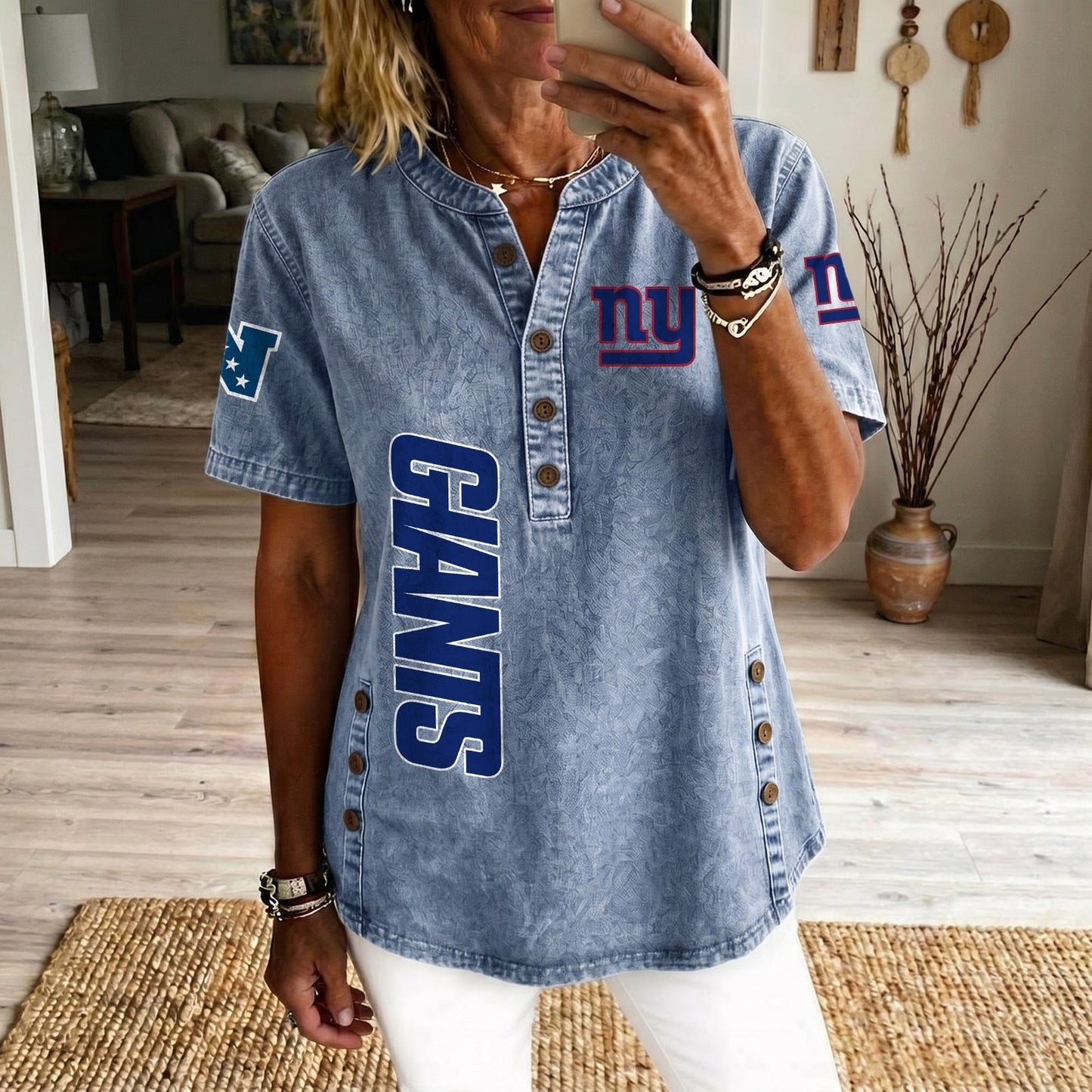 NYG x NFL Women’???s Denim Casual Tops DATND LBN 190526