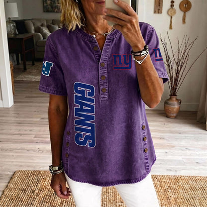 NYG x NFL Women’???s Denim Casual Tops DATND LBN 190526