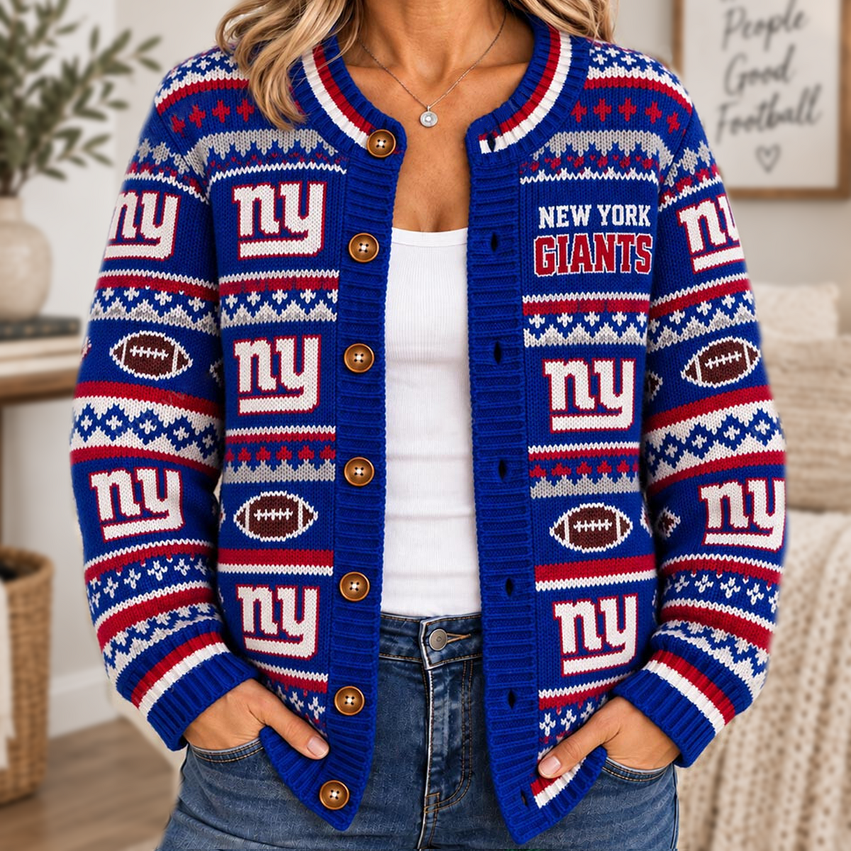 NYG x NFL Women's Cardigan Sweater