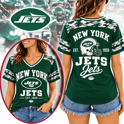 NYJ Premium NFL All-American Camo V-neck