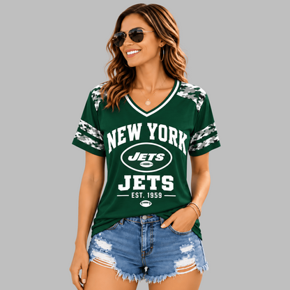 NYJ Premium NFL All-American Camo V-neck