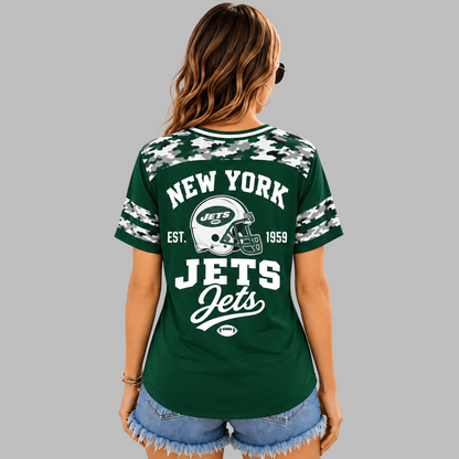 NYJ Premium NFL All-American Camo V-neck