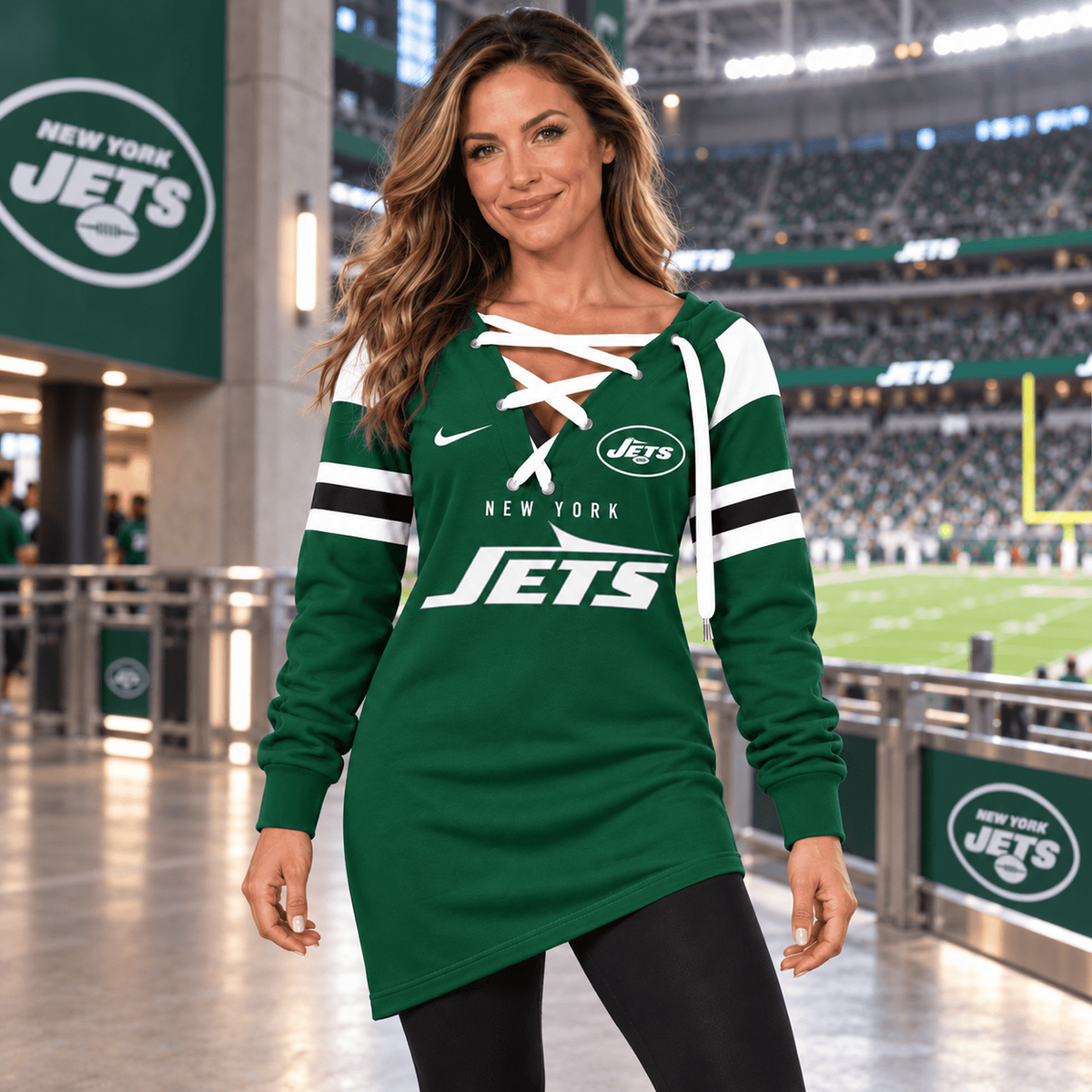 NYJ x NFL Game Day Spirit Lace-Up Sweatshirt