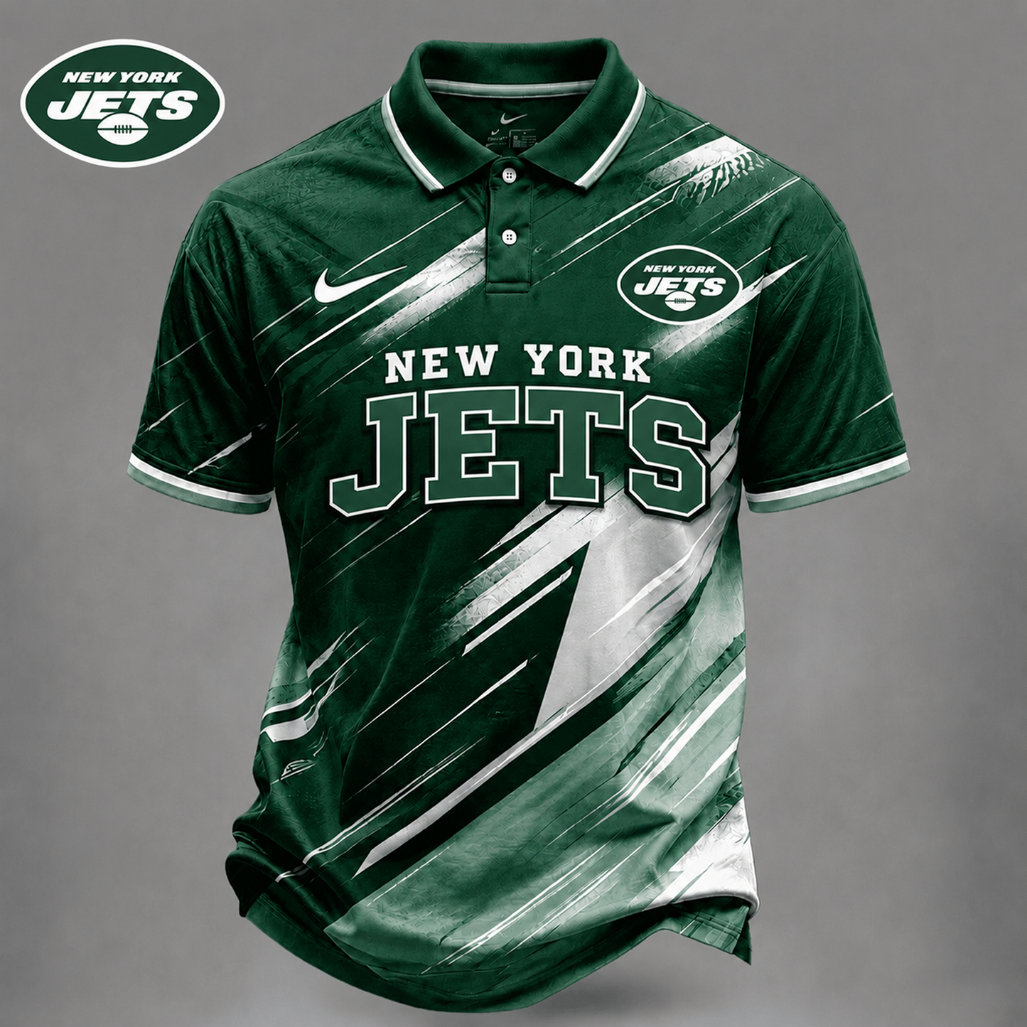 NYJ x NFL Premium Bold Stripe Polo Shirt