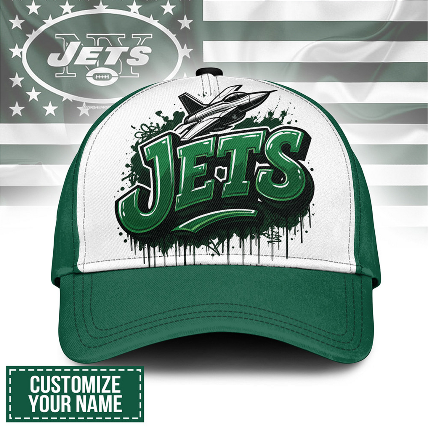 NYJ x NFL Premium Custom Graffiti Team Cap