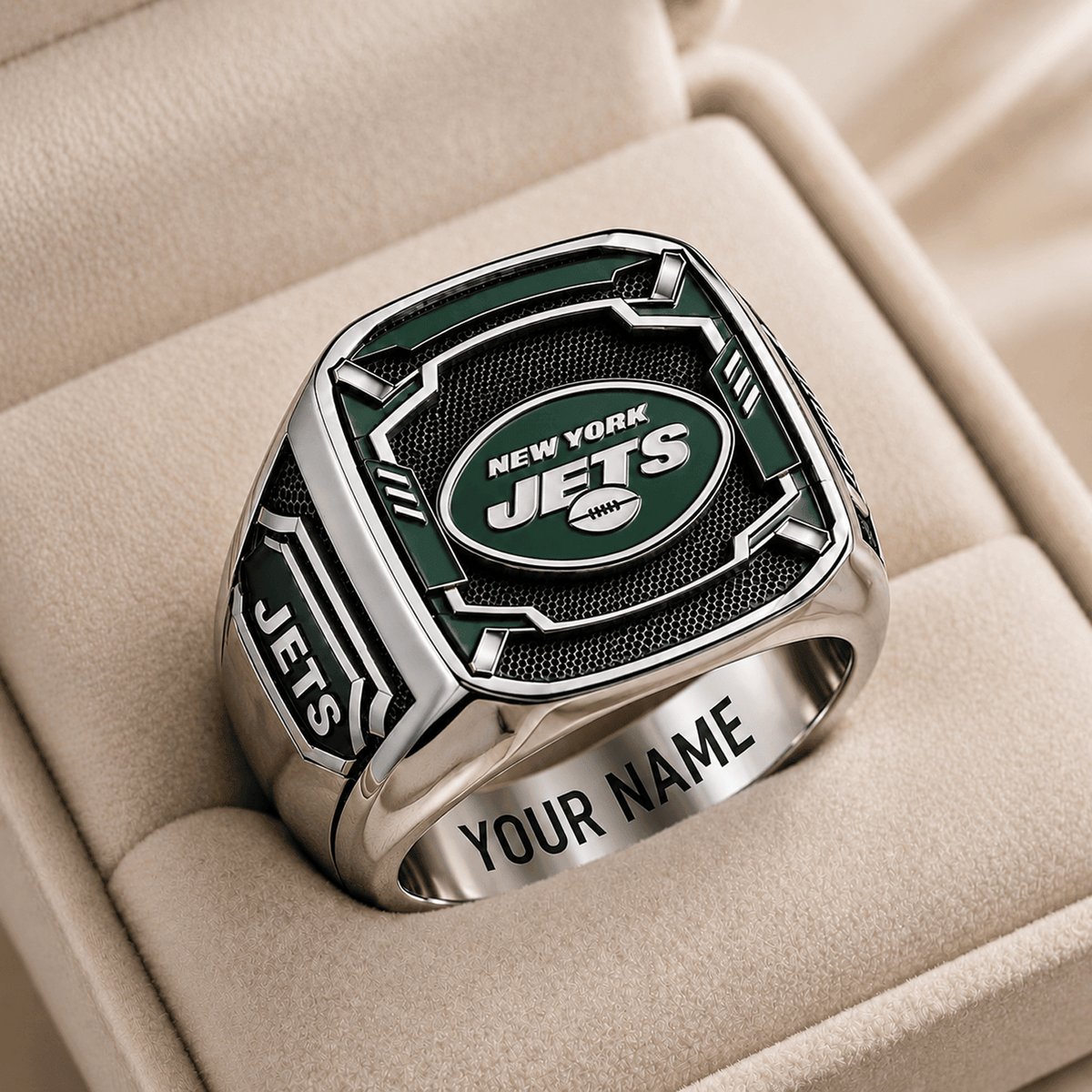 NYJ x NFL Special Ring Custom Any Name Gift For Fan Love