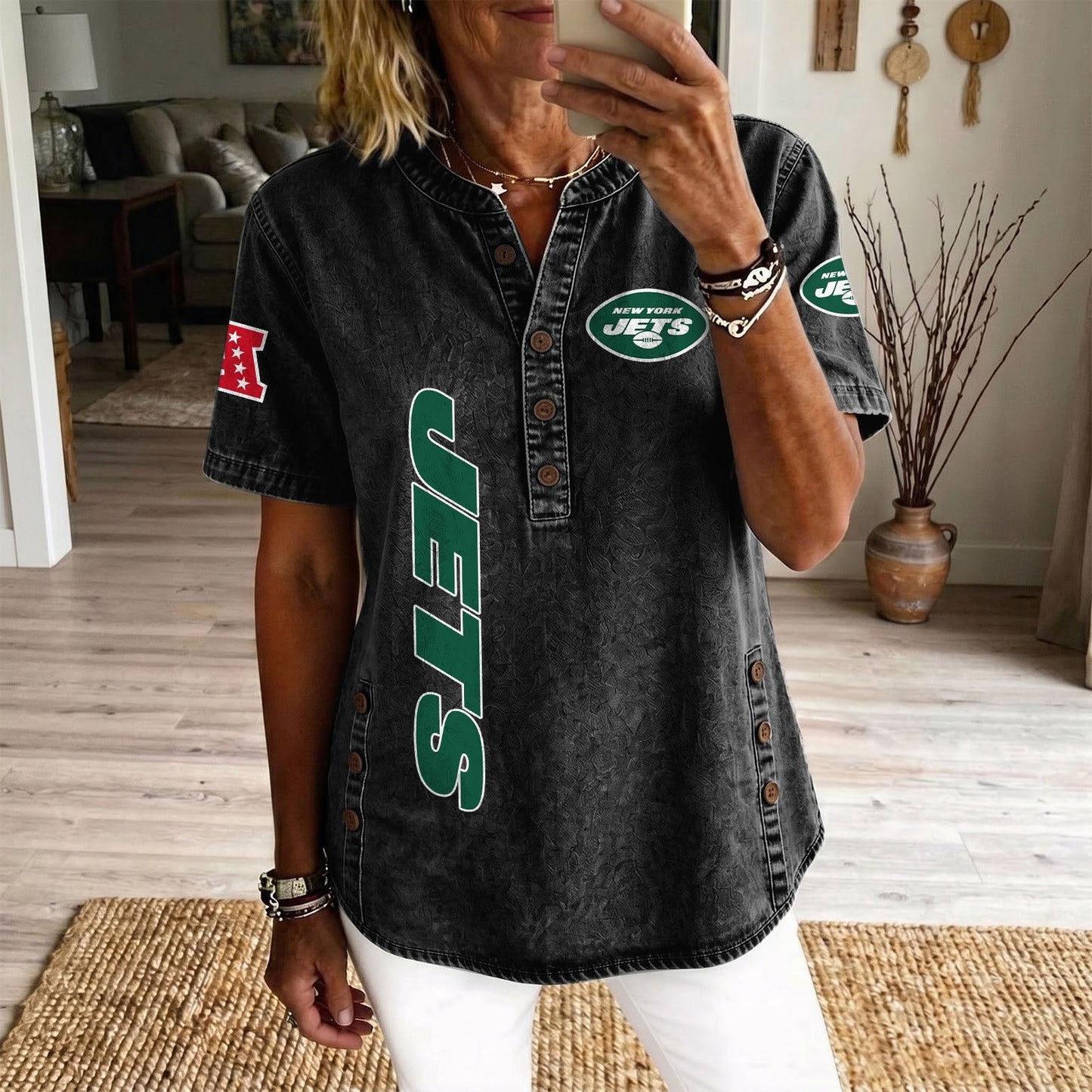 NYJ x NFL Women’???s Denim Casual Tops DATND LBN 190526