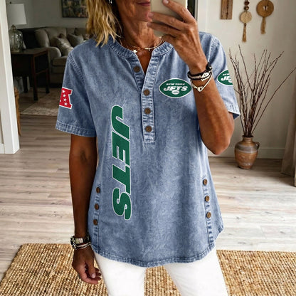 NYJ x NFL Women’???s Denim Casual Tops DATND LBN 190526
