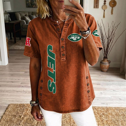 NYJ x NFL Women’???s Denim Casual Tops DATND LBN 190526
