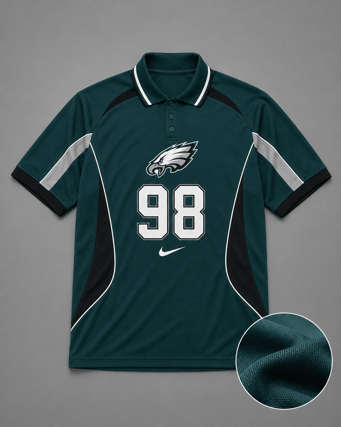 PE Premium NFL Custom Number Sports Style Polo Shirt