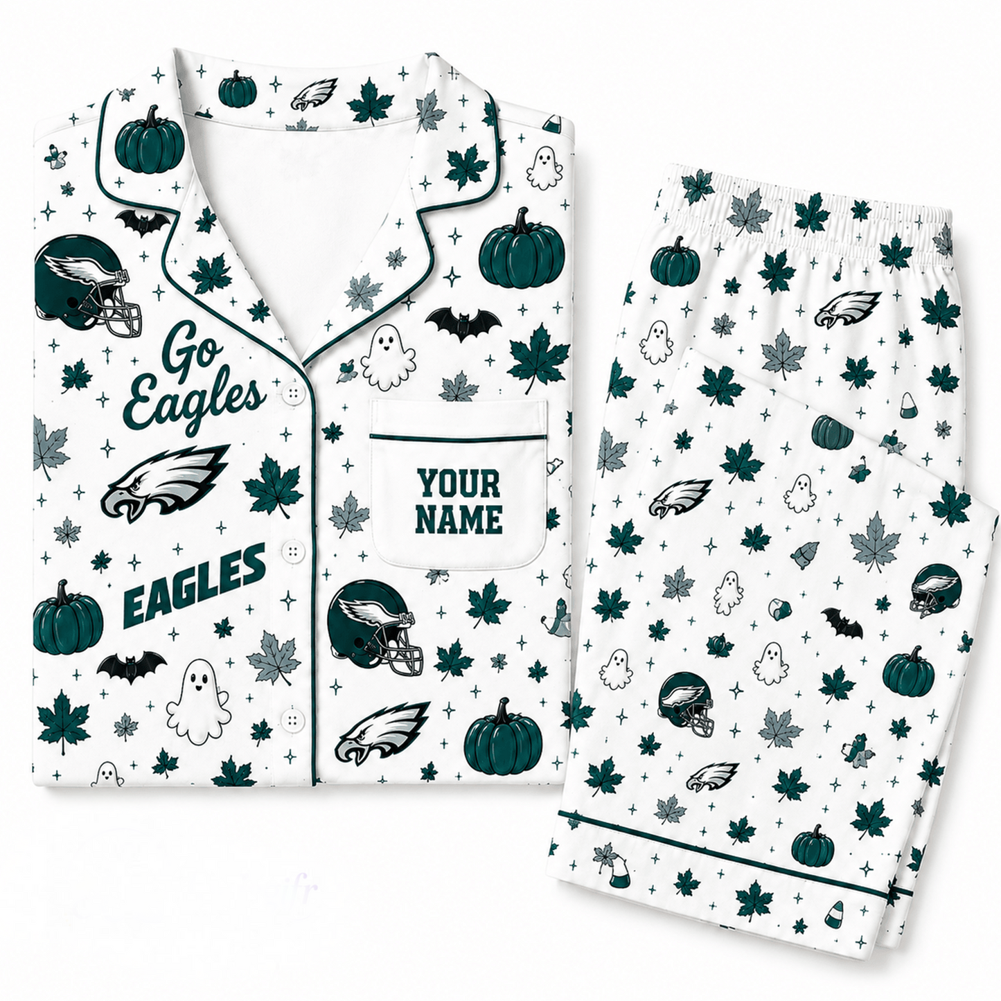 PE x NFL Halloween Personalized Set Long Pajamas