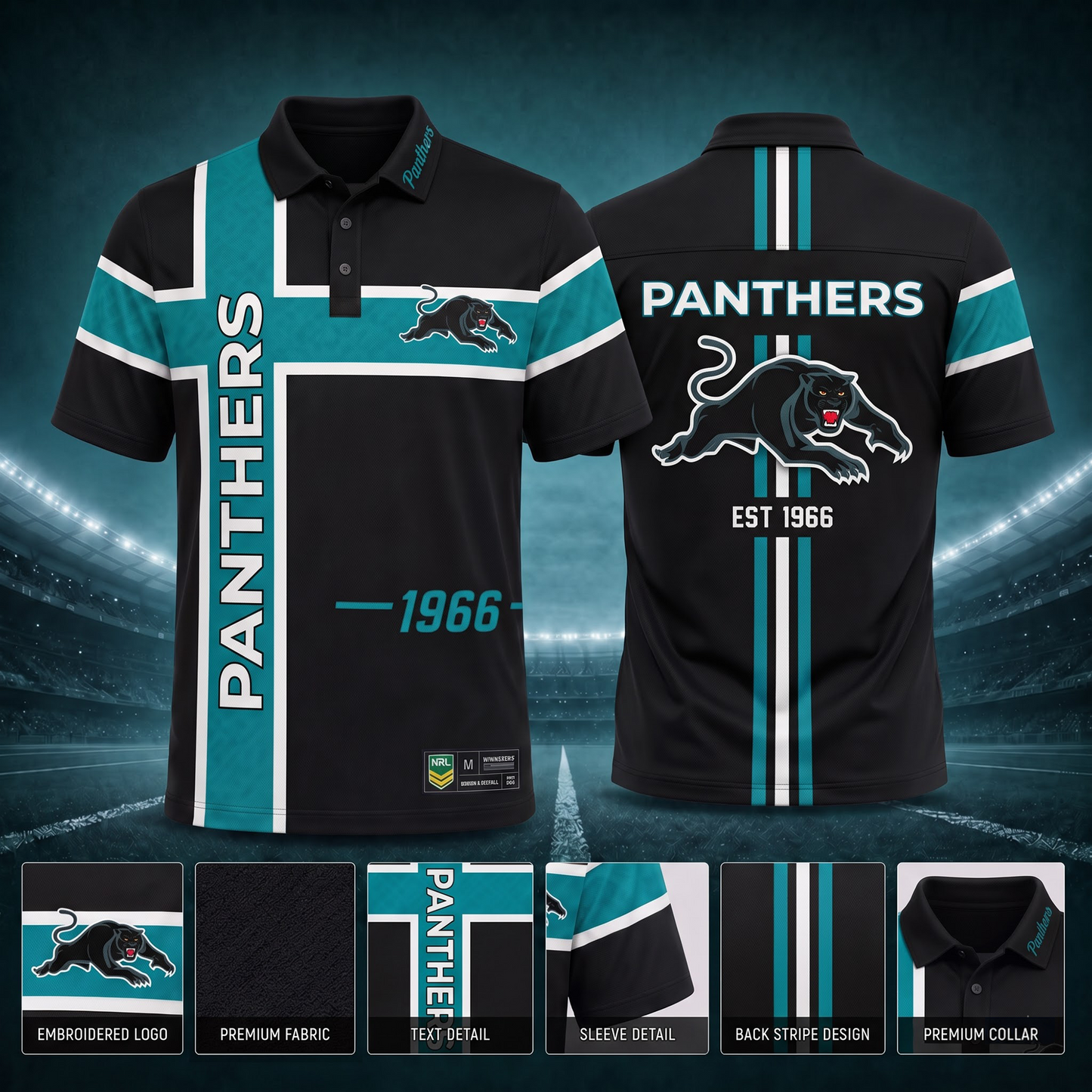 PEN X Premium NRL Men’s Sporty Cross Stripe Polo Shirt