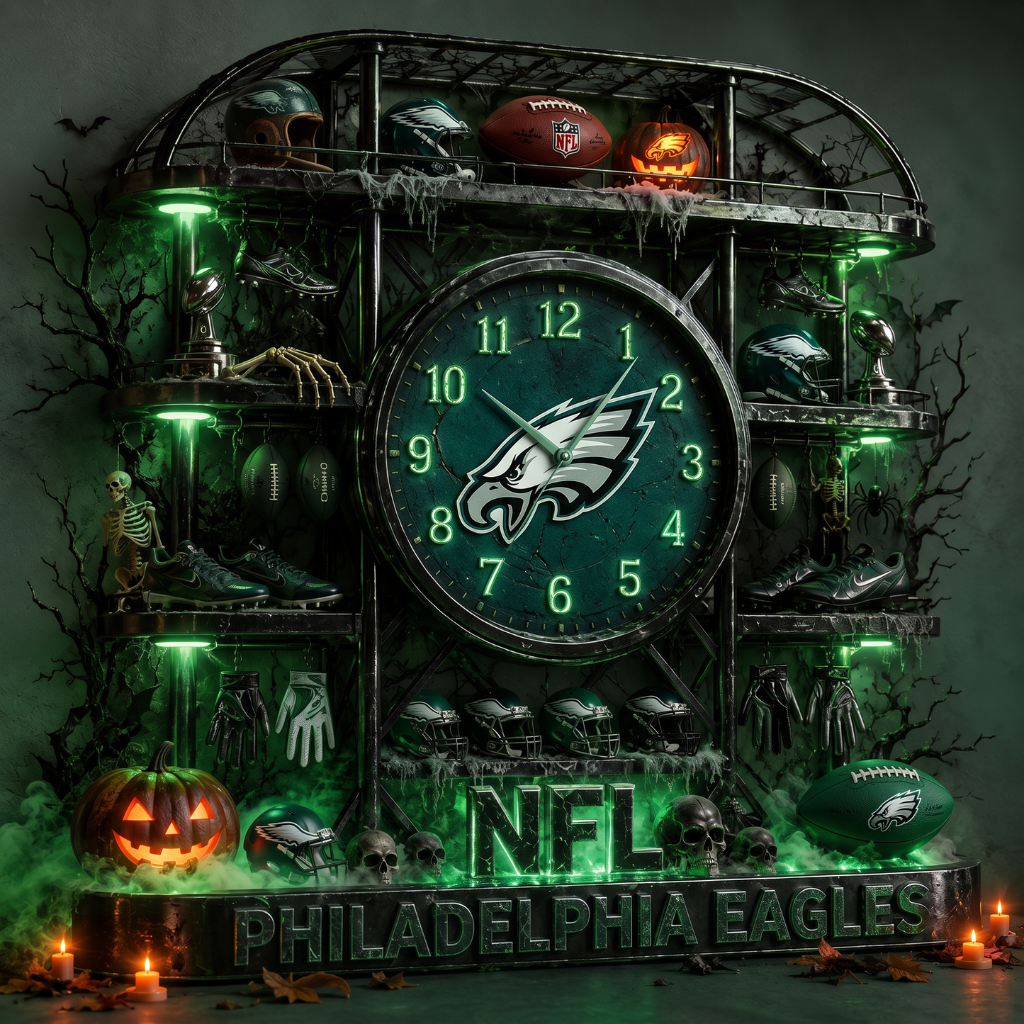 PHI X NFL Haunted Legacy Wall Clock – Halloween Limited Edition