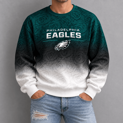 PHI x NFL Embossed Rose Ombre Sweatshirt
