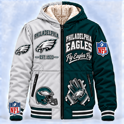 PHI x NFL Hooded Varsity Bomber Jacket