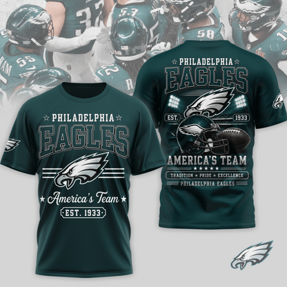 PHI x NFL Premium Team Tradition Pride 3D Shirt