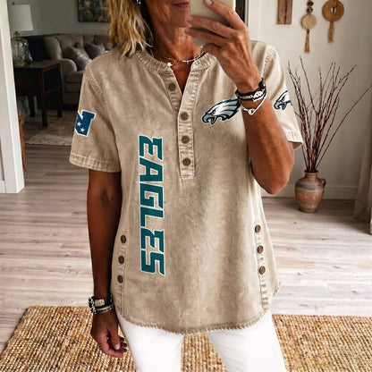 PHI x NFL Women’???s Denim Casual Tops DATND LBN 190526