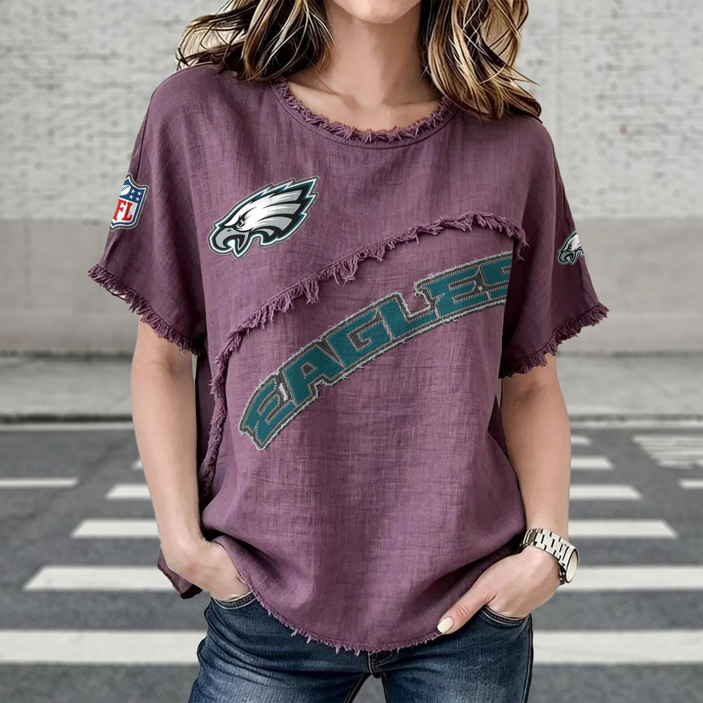 PHI x NFL Women’???s Vintage O-Neck 2905 DatND DVT