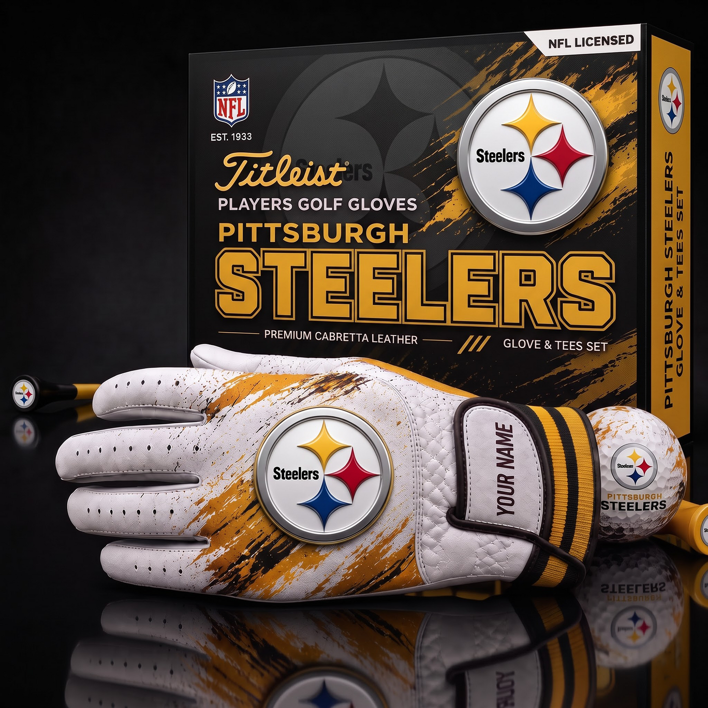 PIT NFL LUXURY PERSONALIZED GOLF GLOVE SET LIMITED EDTION