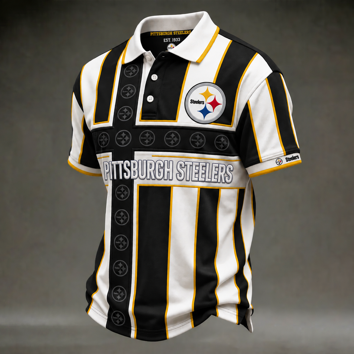 PIT X NFL Legacy Stripe Embroidered Polo Shirt