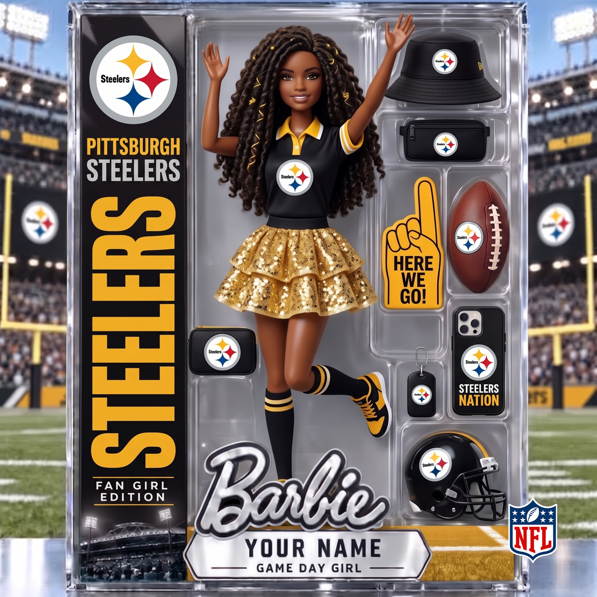 PIT x NFL Barbie Limited Acrylic Block Plaque