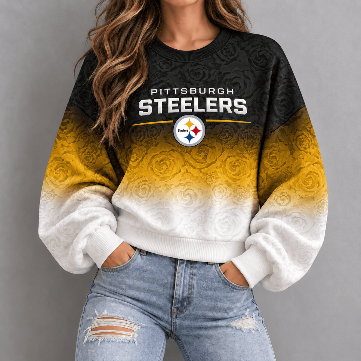 PIT x NFL Embossed Rose Ombre Sweatshirt