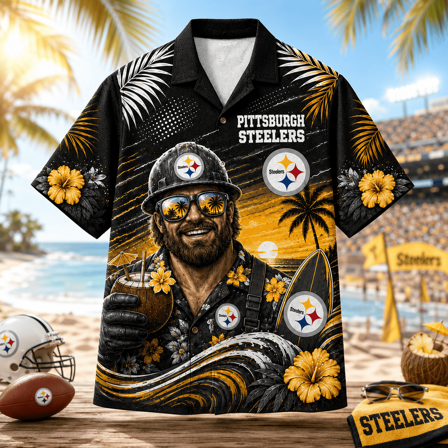 PIT x NFL Premium Beach Vibes Hawaiian Shirt