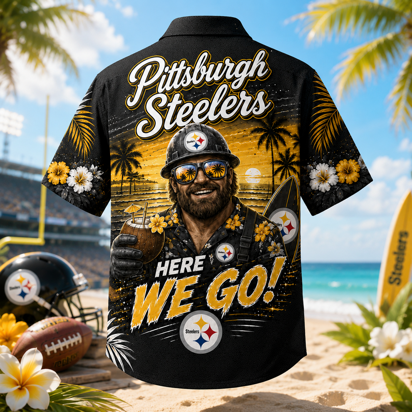 PIT x NFL Premium Beach Vibes Hawaiian Shirt