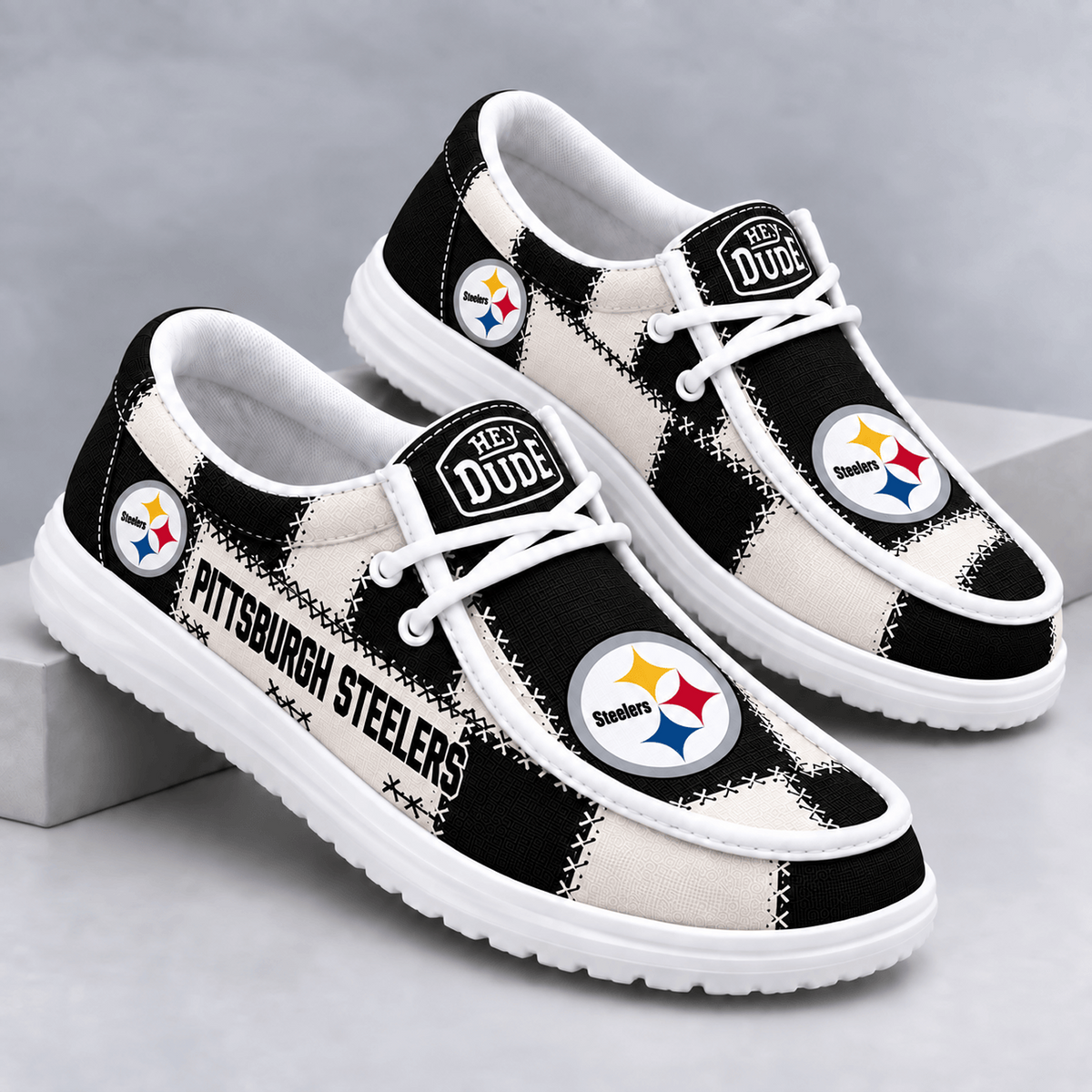 PIT x NFL Team Logo Patchwork Loafer Shoes