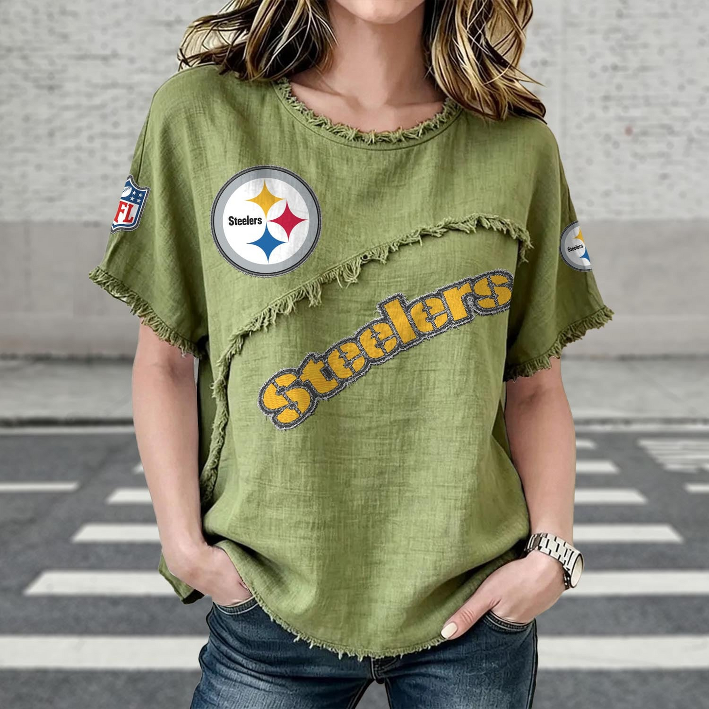 PIT x NFL Women’???s Vintage O-Neck 2905 DatND DVT