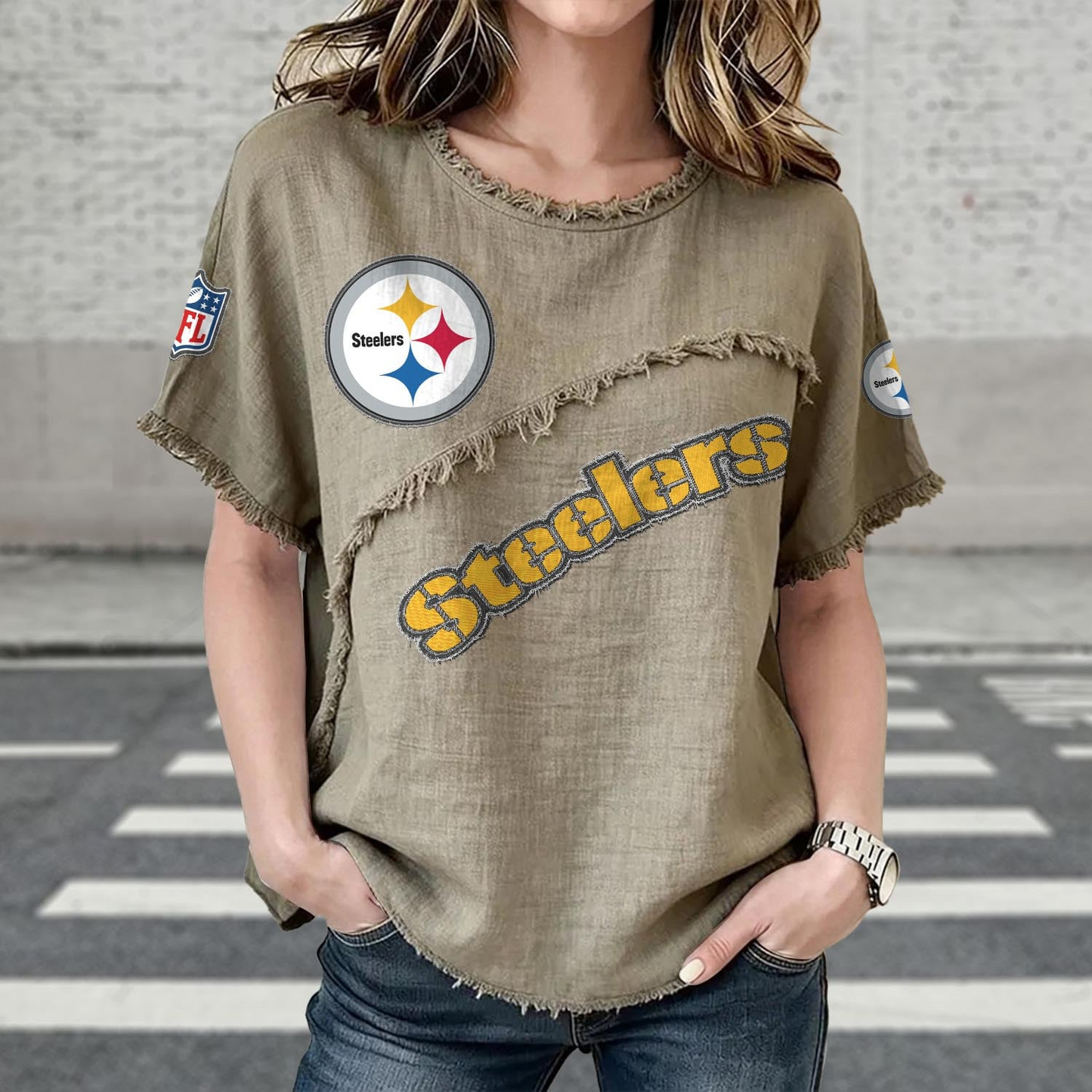 PIT x NFL Women’???s Vintage O-Neck 2905 DatND DVT