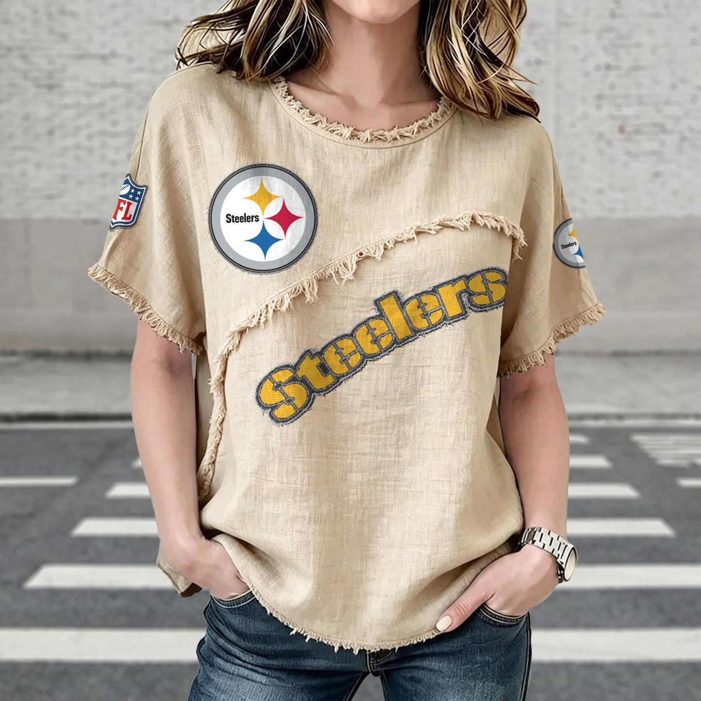 PIT x NFL Women’???s Vintage O-Neck 2905 DatND DVT