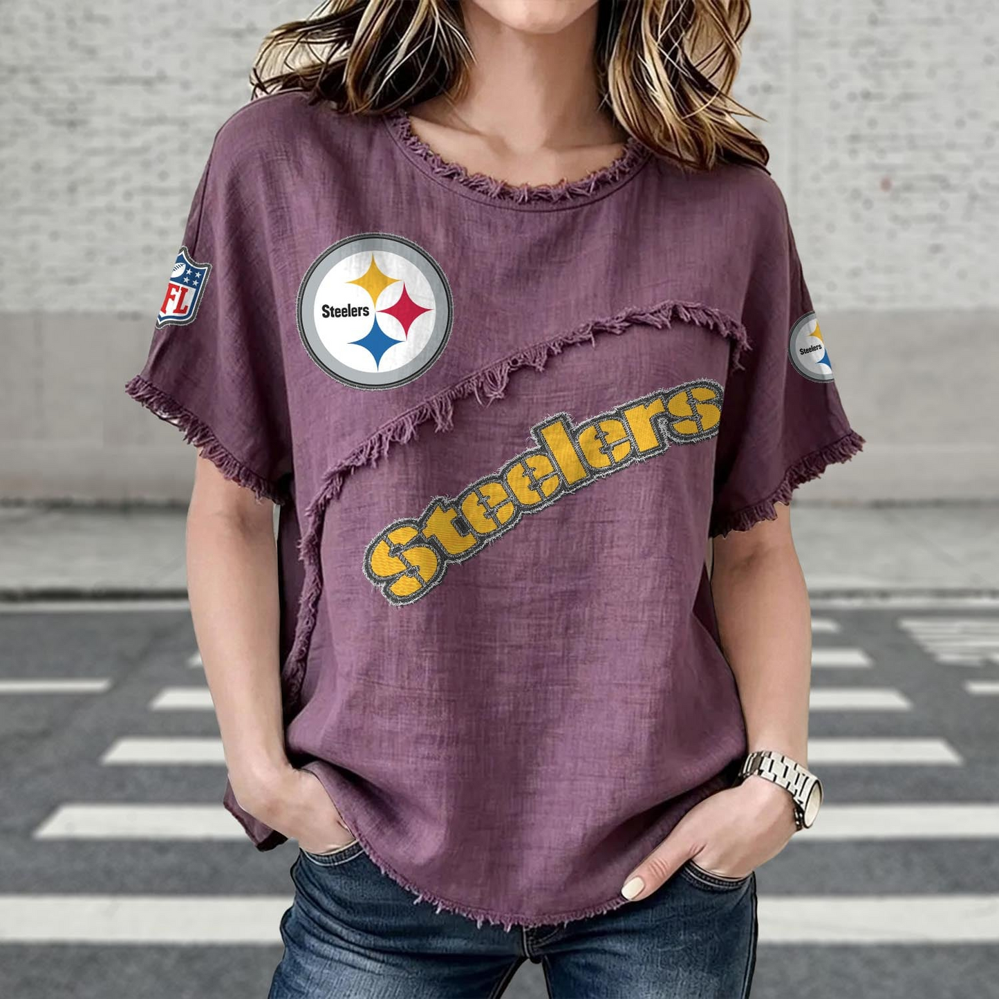 PIT x NFL Women’???s Vintage O-Neck 2905 DatND DVT