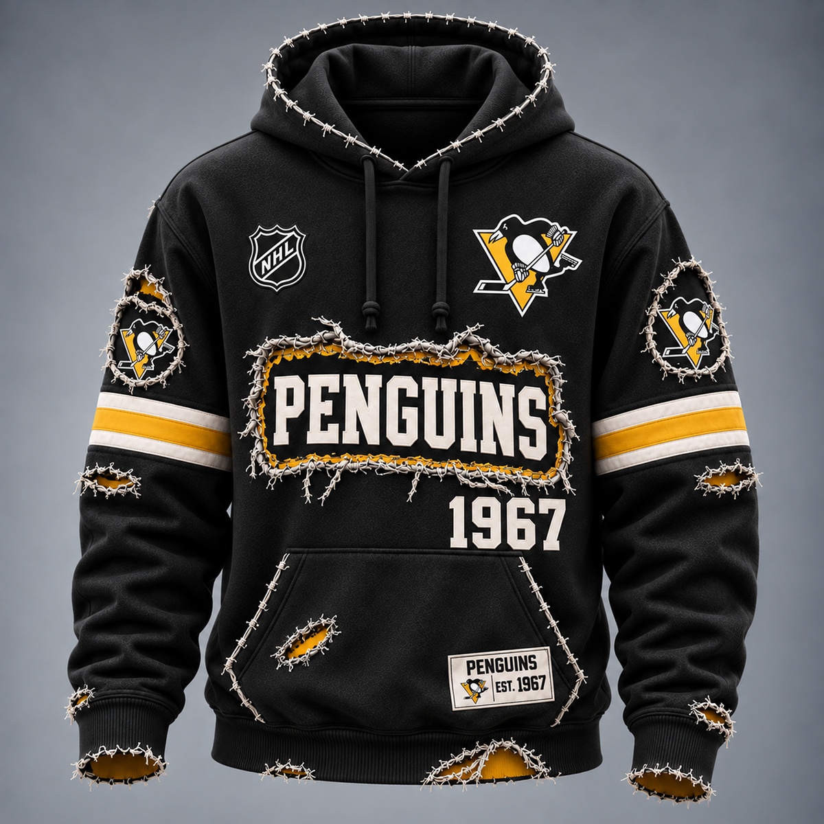 PIT x NHL Distressed Premium Hoodie