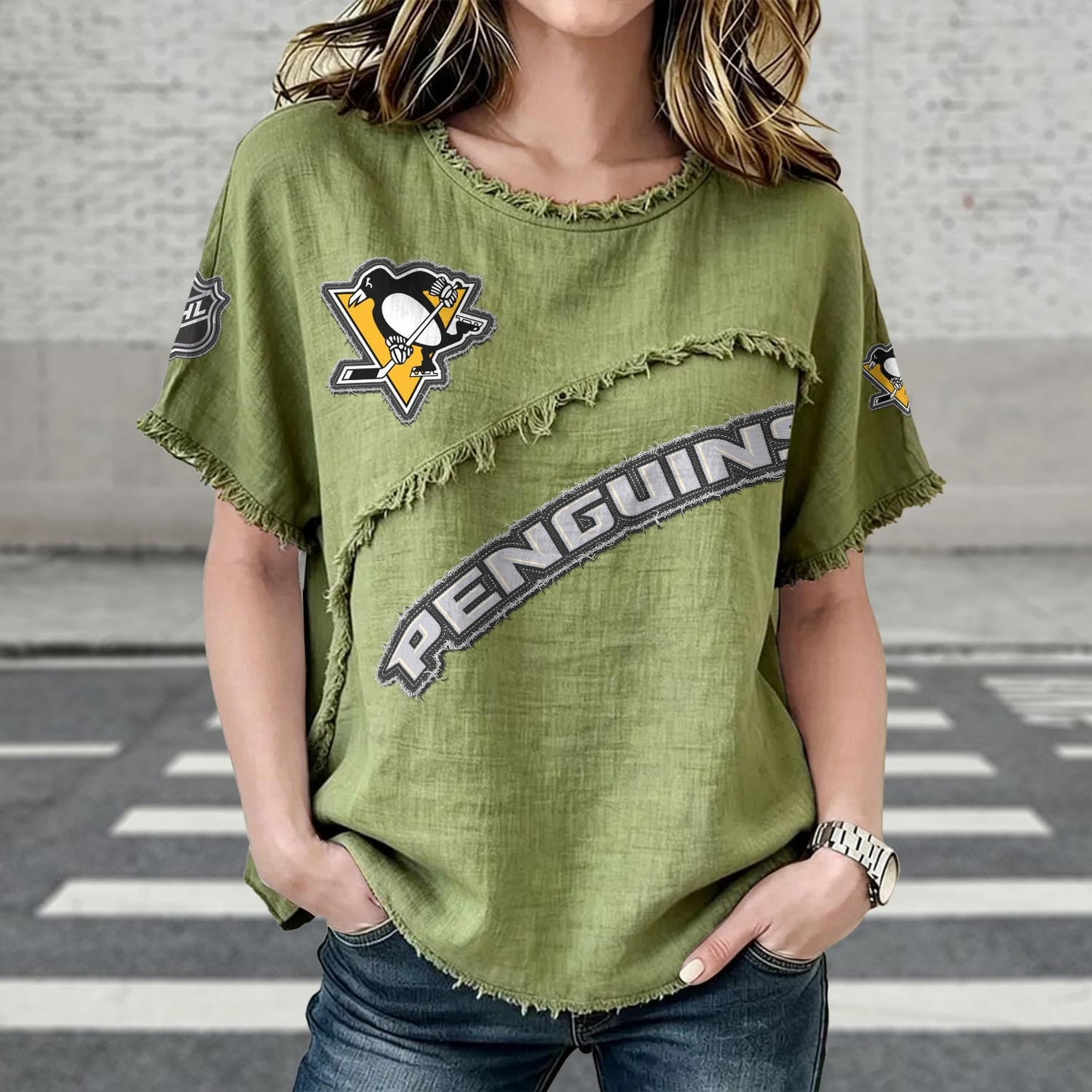 PIT x NHL Women’???s Vintage O-Neck 2905 DatND DVT
