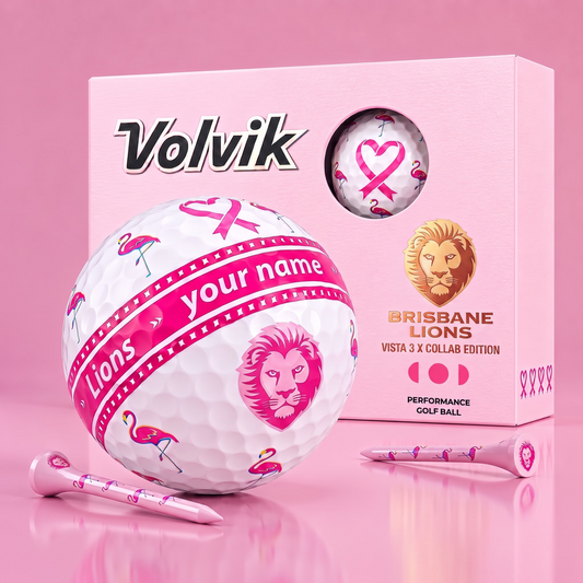 PREMIUM AFL X BL EXCLUSIVE PERSONALIZED  VOLVIK BREAST CANCER  GOLF BALL SET LIMITED EDTION