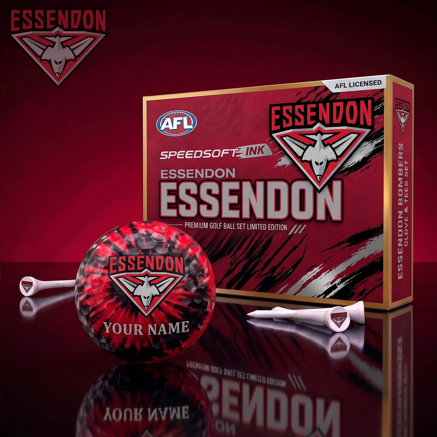 PREMIUM AFL X ESS Glam-Lux PERSONALIZED TIE-Dye GOLF BALL SET LIMITED EDTION