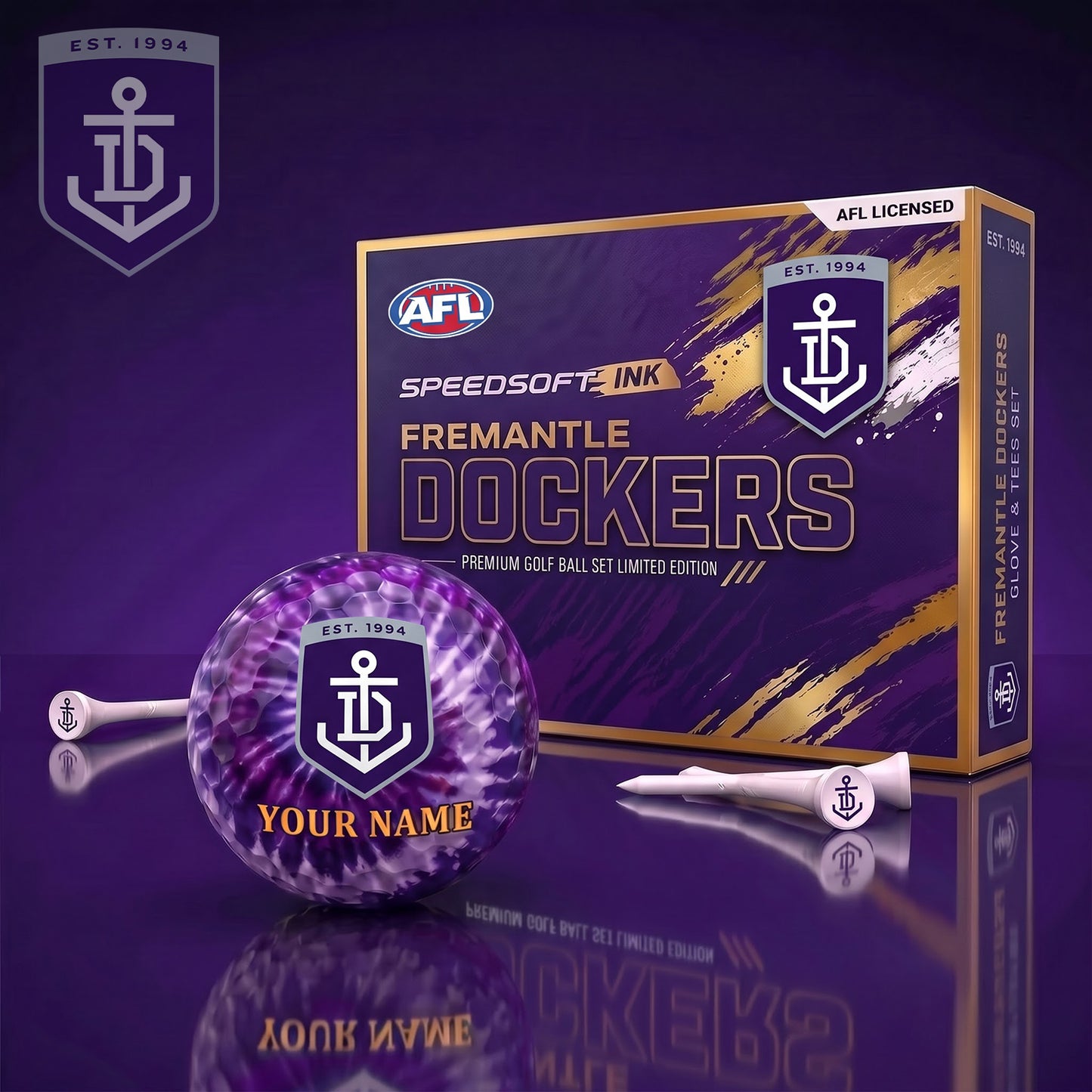 PREMIUM AFL X FRE Glam-Lux PERSONALIZED TIE-Dye GOLF BALL SET LIMITED EDTION