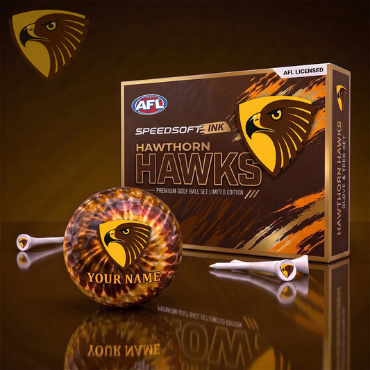 PREMIUM AFL X HAW Glam-Lux PERSONALIZED TIE-Dye GOLF BALL SET LIMITED EDTION