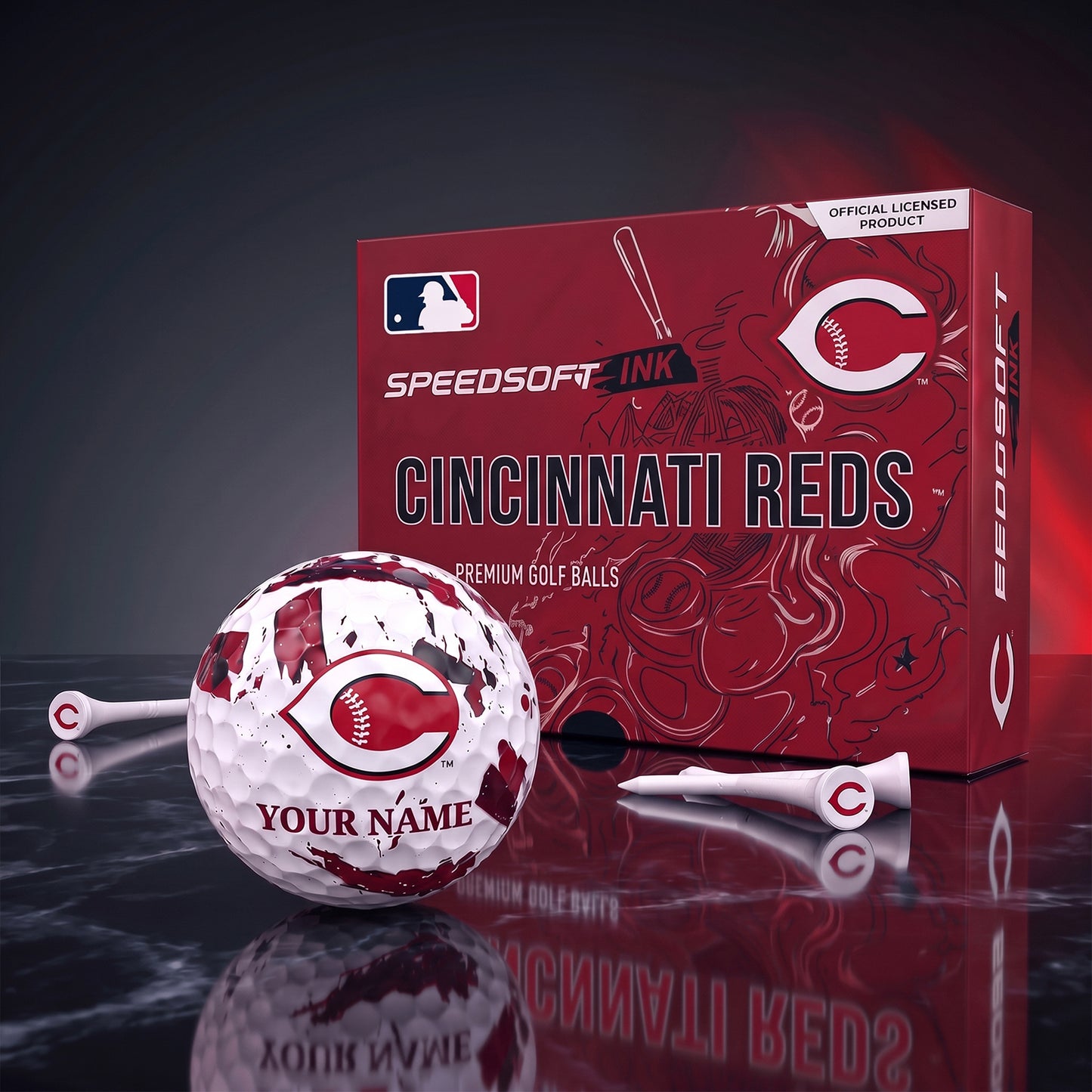 PREMIUM MLB X CIN EXCLUSIVE PERSONALIZED GOLF BALL SET LIMITED EDTION