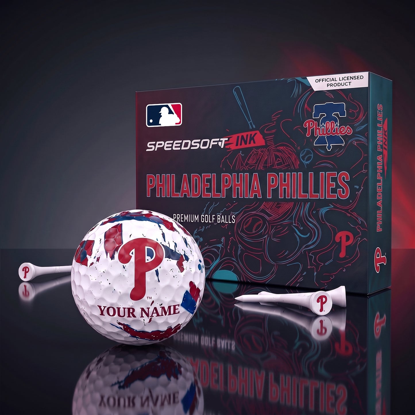 PREMIUM MLB X PHI EXCLUSIVE PERSONALIZED GOLF BALL SET LIMITED EDTION